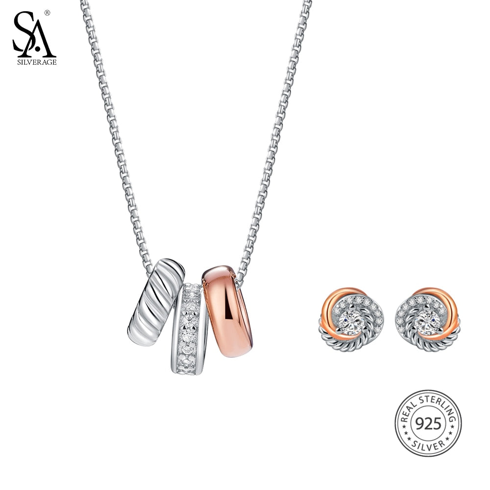 2020 Offer Sale Sieraden 925 Sterling Jewelry Sets Necklaces Pendants Stud Earrings Fine Necklace Women