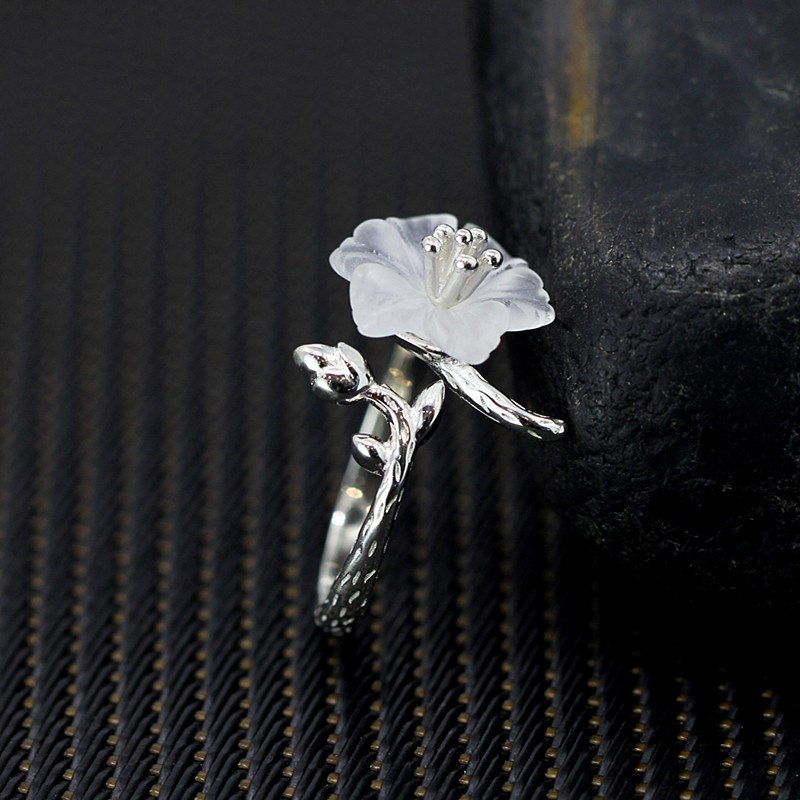 2020 Time-limited Pure Jewelry Fashion Exquisite Crystal Ring Of Carve Patterns Or Designs On Woodwork Youth Literature And Art