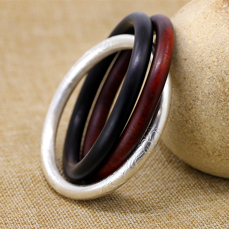 2020 Time-limited Real Women Engagement Bangle Character Product Thai Wholesale S925 Ms Three Serial Sandalwood Bracelet Style