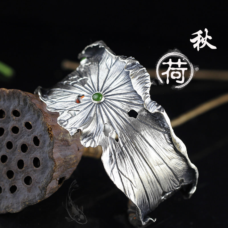 2020 Time-limited Rushed Bangle Bracelet Wholesale Pure Handmade Fine Ornaments Exaggeration Of Lotus Leaf Bracelet, Too Autumn