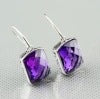 2020 Top Fashion Rushed Brinco Personality Geometric Amethyst Earrings Lady Pendant Crystal Jewellery Thai Jewelry Wholesale
