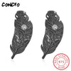 2020 Top Fashion Sale New Party Zircon Classic Oorbellen Jewelry 925 Sterling Feather Stud Earrings For Women