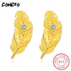 2020 Top Fashion Sale New Party Zircon Classic Oorbellen Jewelry 925 Sterling Feather Stud Earrings For Women