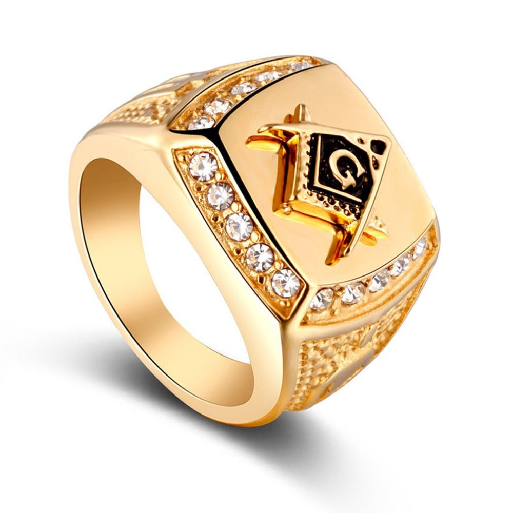 2020 Men's ring Illuminati pyramid eye symb gold silver color stainless steel ring jewelry for men