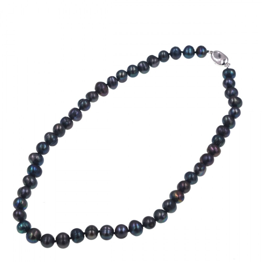 2021 Trendy 8-9mm cultrued Black freshwater pearl beads necklace for womens Jewelry Sell