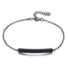 2020 925 Sterling Silver Black Zircon Classic Geometric Round Adjustable Chain Bracelet Women Party Fine Jewelry B011