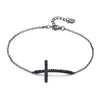 2020 925 Sterling Silver Black Zircon Classic Geometric Round Adjustable Chain Bracelet Women Party Fine Jewelry B011