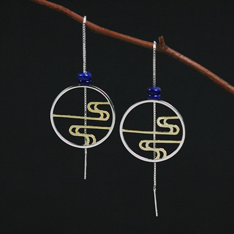 2020 Vintage Statement Earrings Round Drop Long 925 Sterling Silver Earrings for Women S925 Earrings Female Joyas De Plata 925