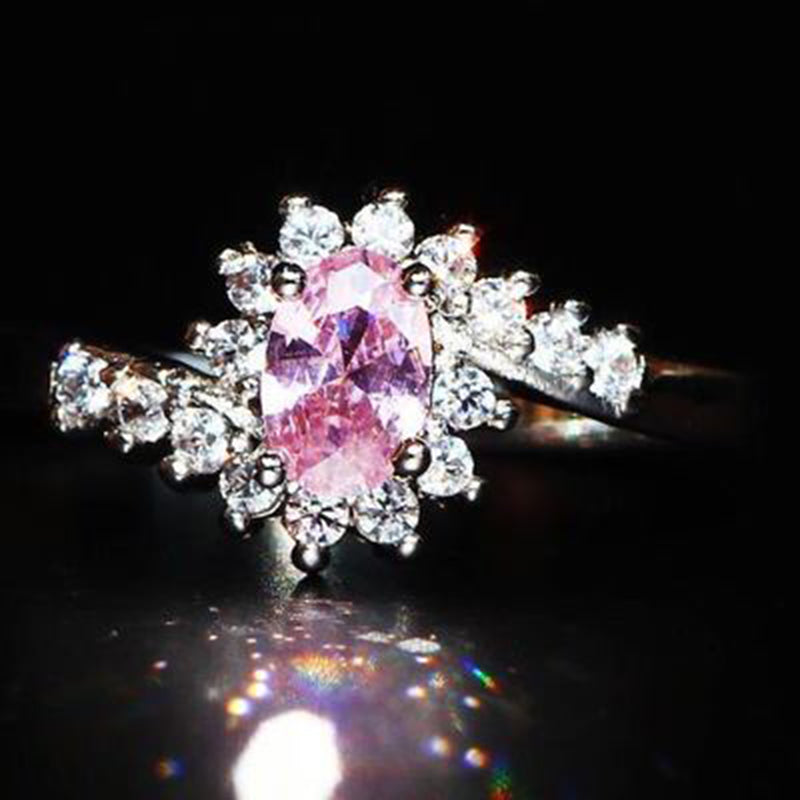 2020 Wedding Rings Blue Pink Red Green Gemstone Color Silver Clear CZ Finger Rings for Women Engagement Ring