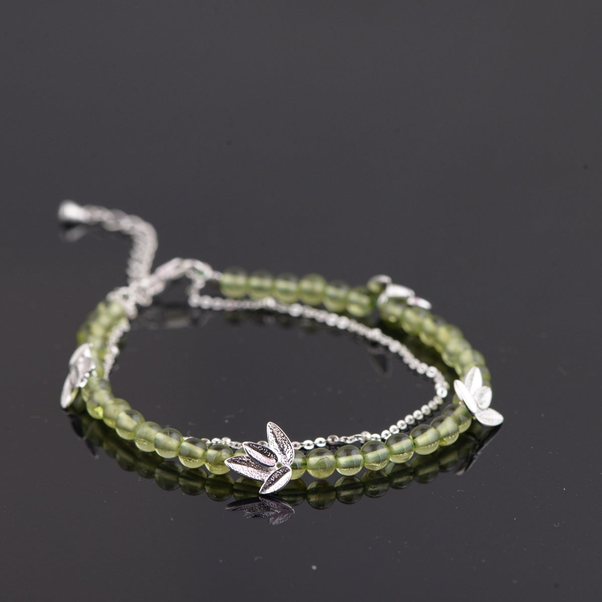 2020 Women Bracelet Kehribar Jewelry Line S925 Pure Style Bamboo Female Modelling Of Delicate Peridot Bracelets New Products