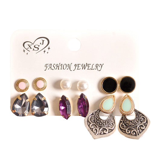 2020 fashion women's jewelry   girls birthd party pearl earrings set 6 pairs /set earrings gift  .