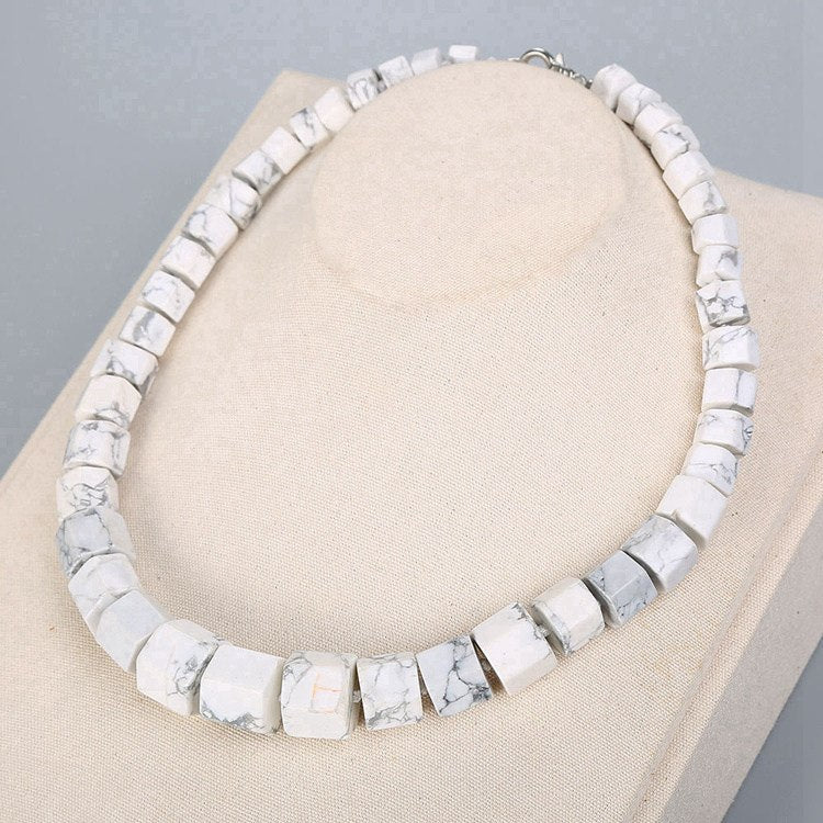 2020 high quality assorted natural stone mixed pillar charms chakra Pendants & necklaces making Hot Natural Stone Charm Necklace