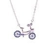 2020 new 100% 925 sterling silver AAA zircon bicycle necklace fashion romantic bicycle lovers pendant necklace for women jewelry