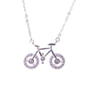 2020 new 100% 925 sterling silver AAA zircon bicycle necklace fashion romantic bicycle lovers pendant necklace for women jewelry