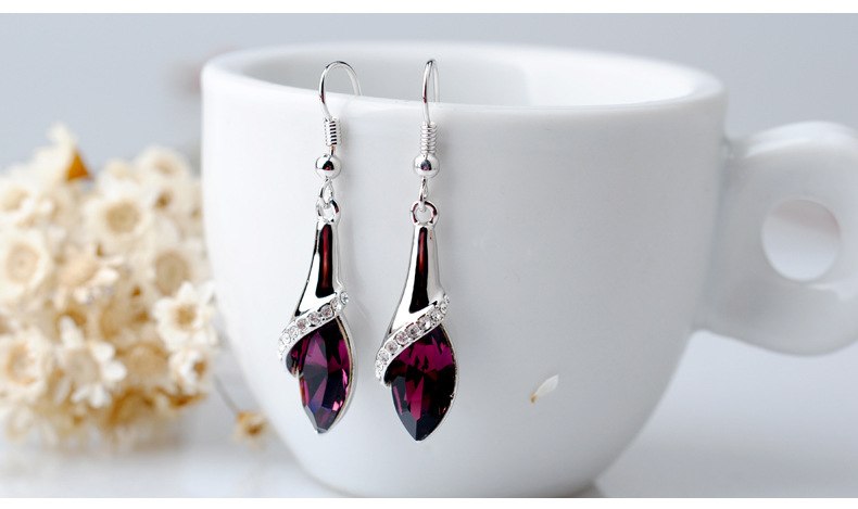 2020 new 925 silver Earrings Female Crystal from Austrian New woman gemstone name earrings Twins micro set hot Fashion jewelry