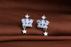 2020 new 925 silver Earrings Female Crystal from Swarovski woman Star crown earrings Twins micro set hot Fashion jewelry