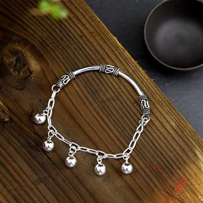2020 new 925 sterling silver bead bangle bracelets handmade DIY silver beads fashion original bangles for women charms jewelry