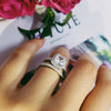 2020 new 925 sterling silver wedding engagement rings set for women finger band rings fashion bridal jewelry R1090