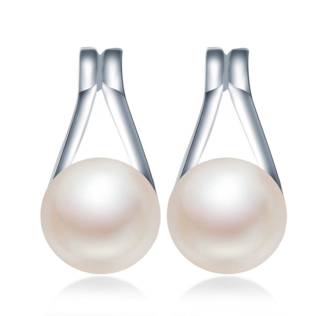 2020 new AAAA Quality 100% Natural Pearl Stud Earrings For Women Fashion Elegant Party 925 Sterling Silver Jewelry