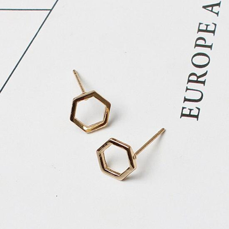 2020 new Fashion Hollow Line Hive Hexagon Earring Cut Out Hexagon Honeycomb Earring Simple Elegant Geometric bts Earrings