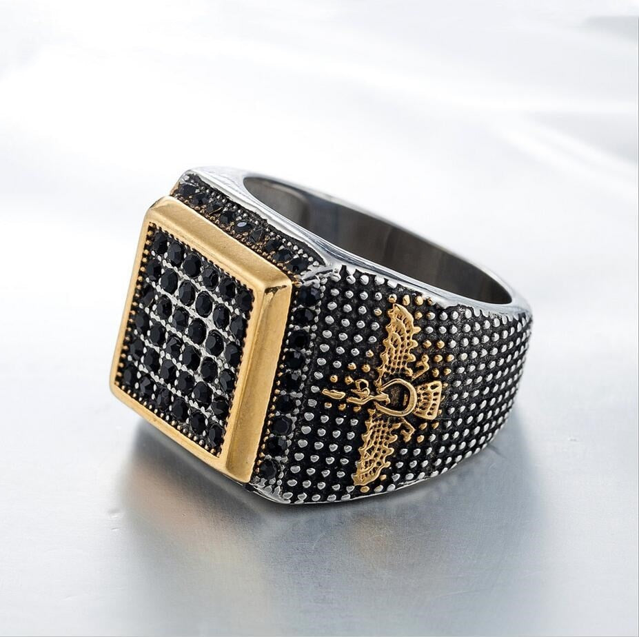 2020 new arrived Men vintage Iran Faravahar Ahura Mazda rings Gold silver Color Zoroastrian fashion ring male jewelry gifts