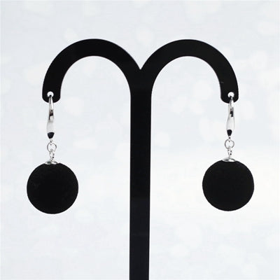 2020 new creative personality 925 sterling silver drop earrings fashion design plush ball silver earrings for women holid gift