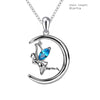 2020 new design sterling silver 925 angel chain pendant necklace with blue Zirconia diy fashion jewelry making for women gifts