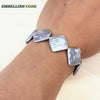 2020 new kind baroque pearl bracelet Bangles gr grey color large size flat block shape real pearls women