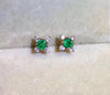 2020 women ear stud fashion jewelry Green nature Emerald 925 Sterling Silver Stud exquisite Earrings