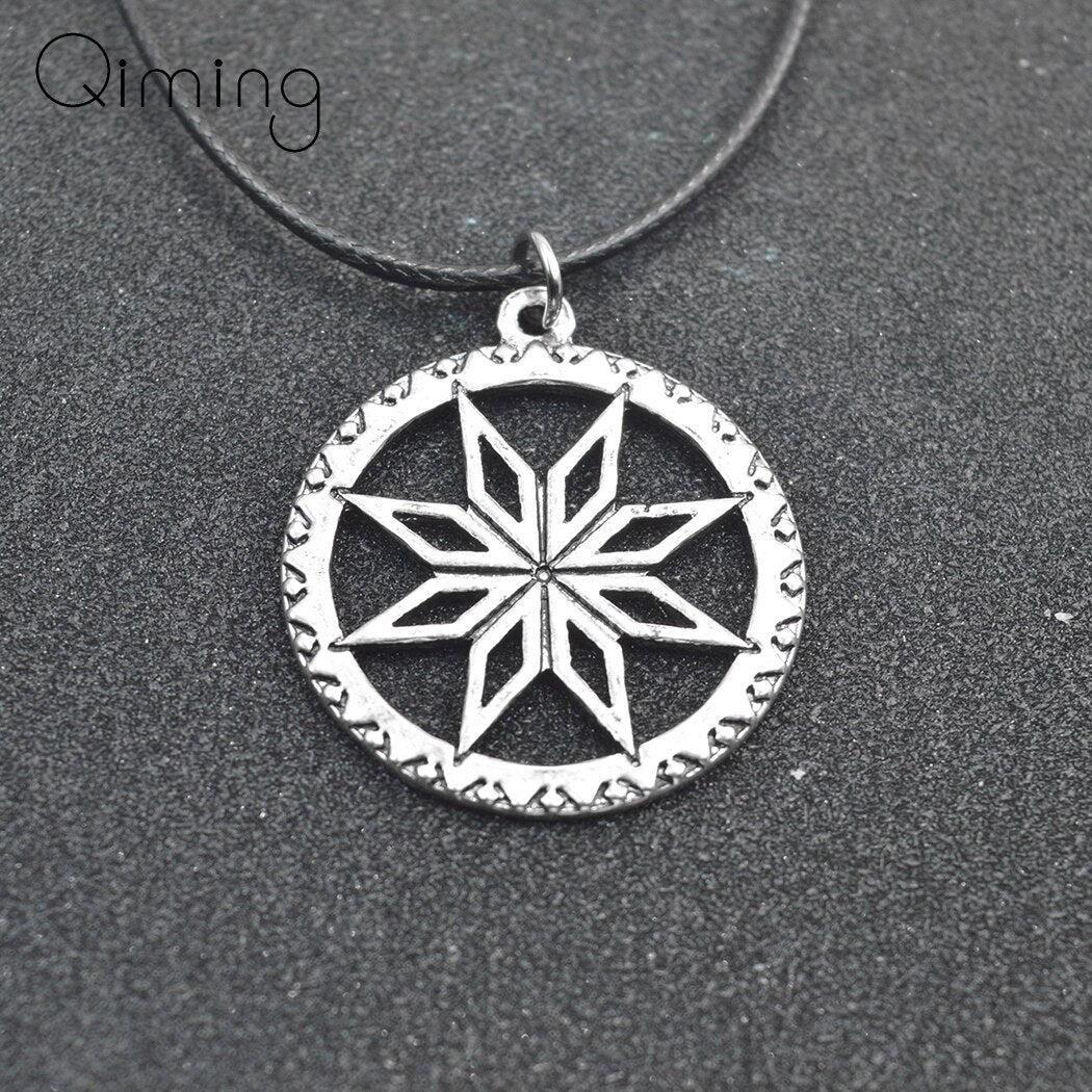 2022 Alatyr Slavic Necklace For Women Men Perun Protect God Runes Family Success Sun Charm Necklaces Pendants Father Gift