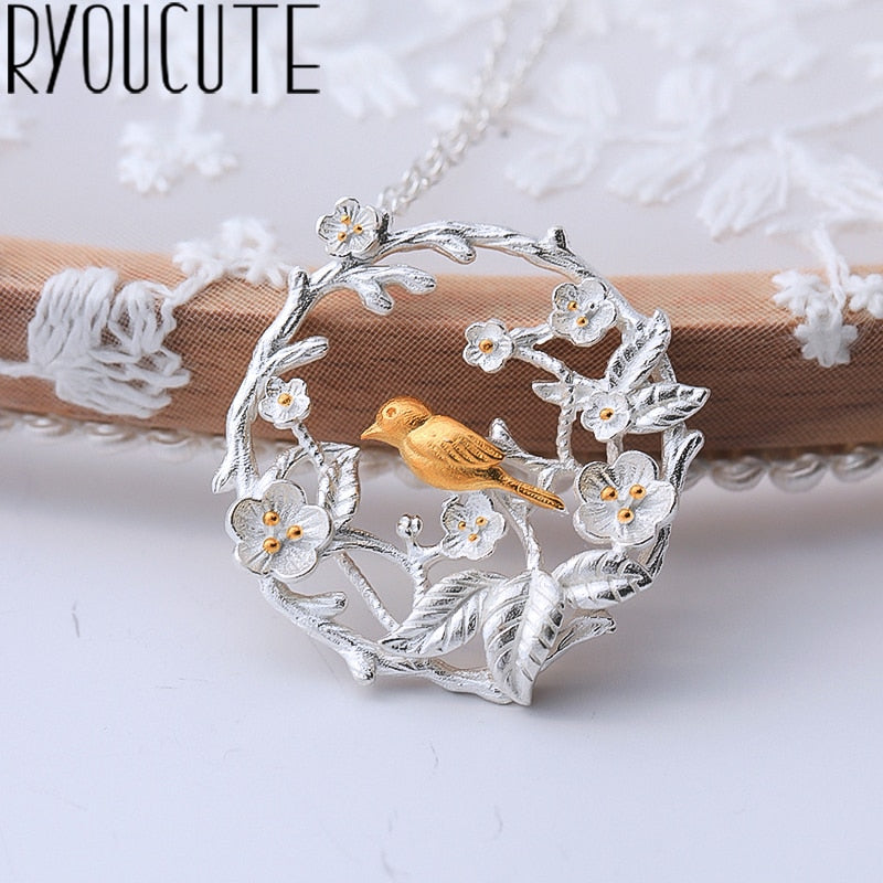 2021 Bohemian Vintage Silver Color  Bird Necklaces For Women Pendants Necklaces Collar Jewelry