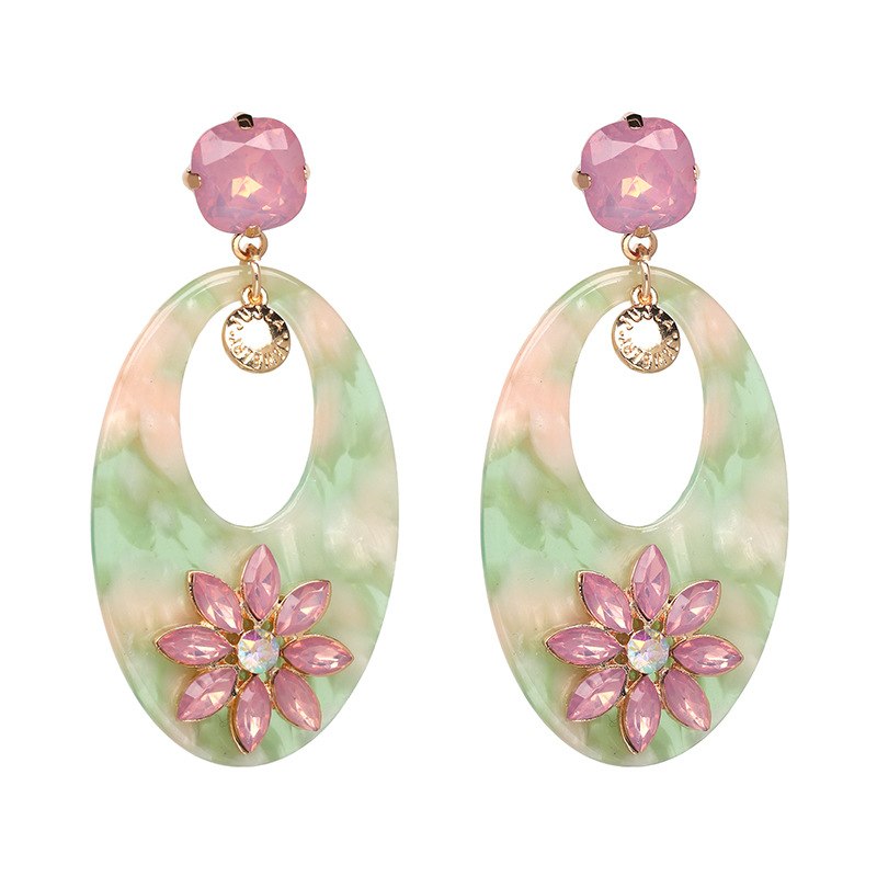 2020 Fashion jewelry 5 Colors Crystal from Austrian Personality wild Flower Acrylic Earrings Fit Women and female For Party