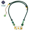 2021 Female Accessories Chinese Style Chokers Necklace Woman Jewelery White Shell Flower Green Yellow Stone Beads Rope DL-195011