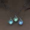 2021 In The Dark Glowing Pendant Hollow Heart Necklace Silver Plated Chain Necklaces Jewelry gift
