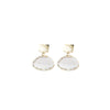 2022 Japan Korea Jewelry Simple Gold Copper Earrings Fan Shaped Transparent Crystal Earrings for women gift