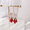 2022 Korea Jewelry Design Sweet Romantic Red Rose Earrings Elegant Pearl Wreath Earrings for women gift