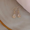 2022 Korea Jewelry Premium Water Drop Zircon Earrings Elegant Design Metal Cutout Earrings for women gift