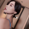 2022 Korea Jewelry Premium Water Drop Zircon Earrings Elegant Design Metal Cutout Earrings for women gift