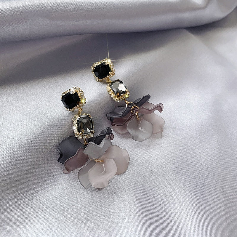 2022 Korea Design Jewelry Acrylic Knit Gradient Earrings Elegant Temperament Crystal Earrings for women gift