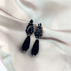 2022 Korea Design Jewelry Black Water Drop Resin Crystal Earrings Upscale Party Earrings for women gift