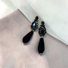2022 Korea Design Jewelry Black Water Drop Resin Crystal Earrings Upscale Party Earrings for women gift