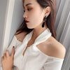 2022 Korea Design Jewelry Black Water Drop Resin Crystal Earrings Upscale Party Earrings for women gift