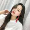 2022 Korea jewelry long exaggerated rose petals earrings 5 colors beach party earrings for women gift