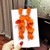 2022 Korea jewelry long exaggerated rose petals earrings 5 colors beach party earrings for women gift