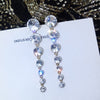 2022 Korea jewelry long round crystal long string earrings  Creativity wedding party earrings for women