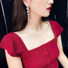 2022 Korea jewelry long round crystal long string earrings  Creativity wedding party earrings for women