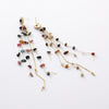 2022 Korean Design Jewelry Long Chain Personality Color Stone Earrings Crystal Tassel Earrings for women gift