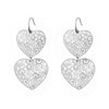 2022  Big Gold Heart Earrings For Women Vintage Geometric Pattern Statement Drop Earrings Boho Ethinc Metal Jewelry