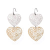 2022  Big Gold Heart Earrings For Women Vintage Geometric Pattern Statement Drop Earrings Boho Ethinc Metal Jewelry