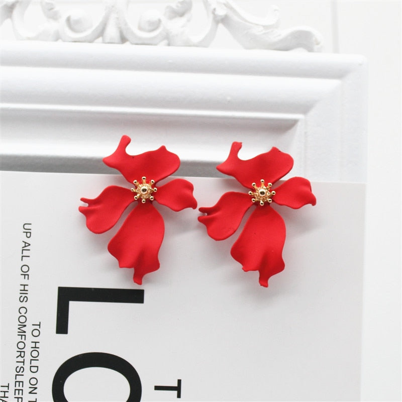 2022 Design Jewelry Elegant big Flower Earrings Summer Style Beach Party Statement earring for Girls gift for woman